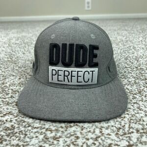 Dude Perfect Hat Cap Snap Back Mens One Size Gray 2021 Tour Logo Sports Casual